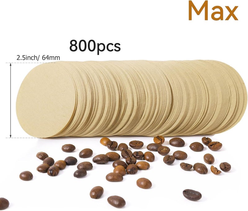 Laicky Replacement Paper Filter Packs 800 Count Unbleached Coffee Filter Paper Round Coffee Maker Filters Compatible with Aerobie Aeropress Coffee and Espresso Makers Disposable Coffe Tea Filters - Image 3